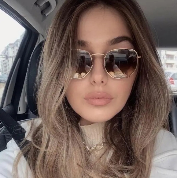 RayBan Hexagonal Gradient Brown Lenses RB3548N Gold Frame Men & Women - Picture 13 of 16